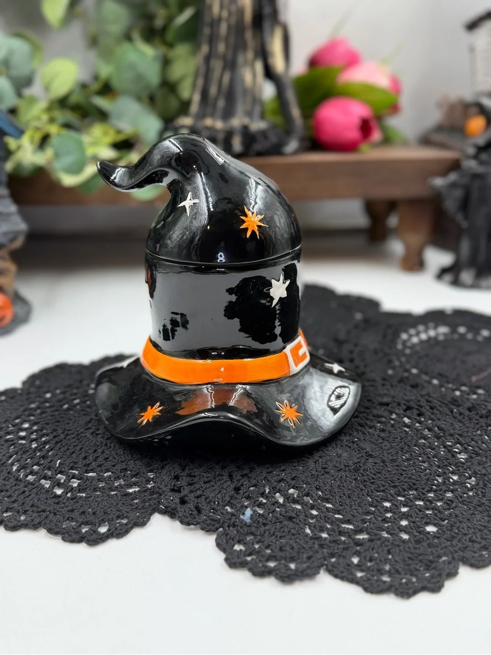 10 strawberry street witch hat ceramic candy dish halloween decor